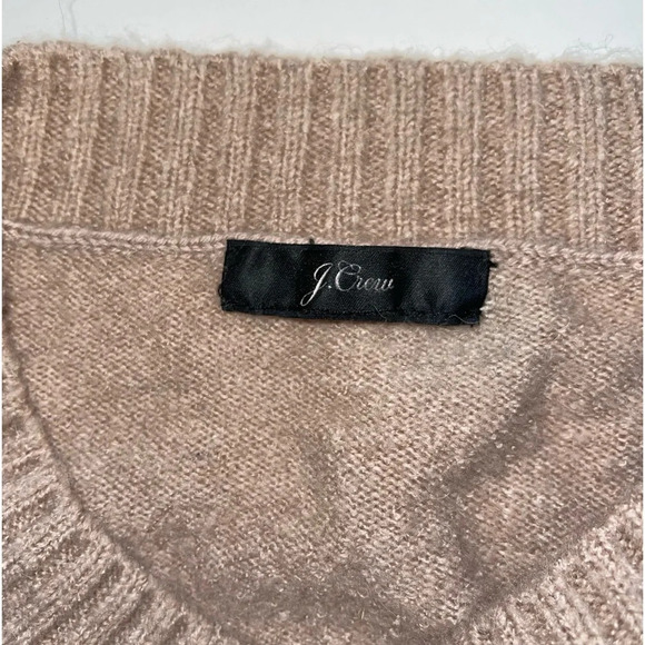 J. Crew Tan & White Wool Blend Fair Isle Knit Pullover Sweater Large Women’s - Picture 8 of 11